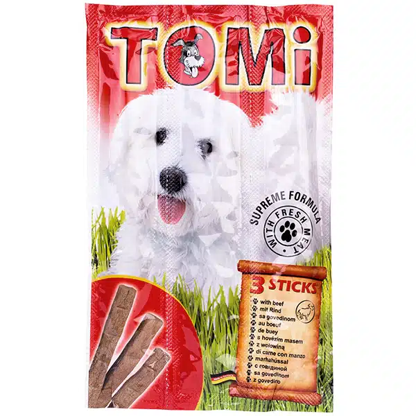 Ласощі TOMi Sticks з яловичиною для собак, 3х10 г
