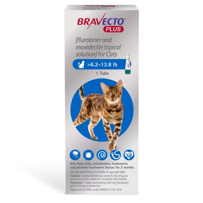 Бравекто Плюс (Bravecto Plus) від бліх та кліщів для котів, 1 піпетка