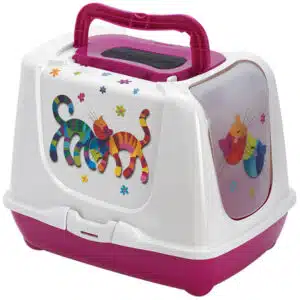 Закритий туалет Moderna Trendy Cat Friends Forever рожевий для котів, 50х39,5х37,5 см