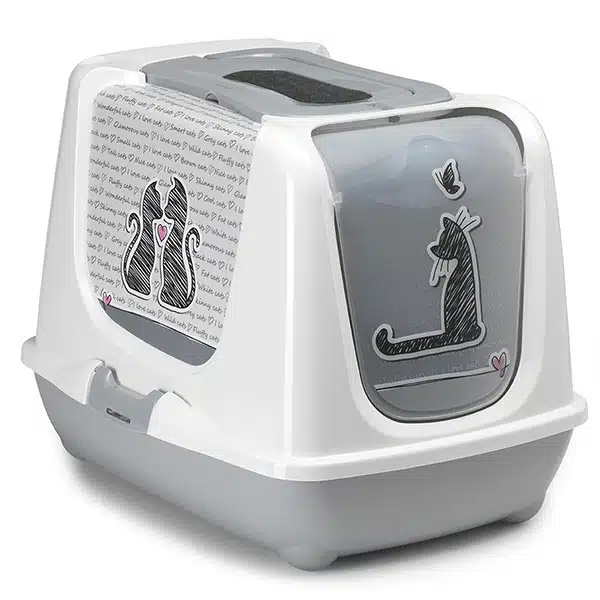Закритий туалет Moderna Trendy Cat Cats in Love для котів з вугільним фільтром та совком