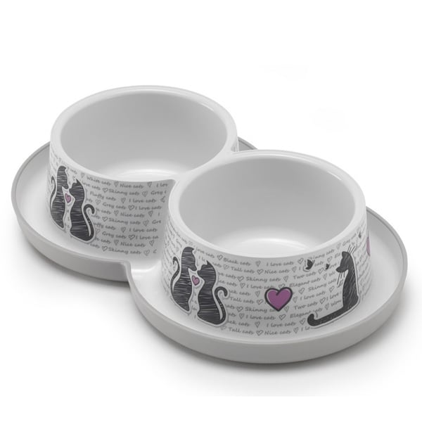Подвійна миска Moderna Double Trendy Dinner Cats in Love для котів, 2x350 мл