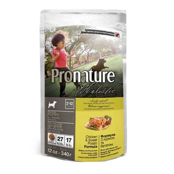 Сухий корм Pronature Holistic Puppy з куркою і бататом для цуценят, 340 г
