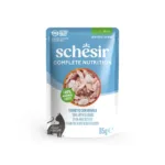 Вологий корм Schesir з тунцем і сібасом для котів, 85 г
