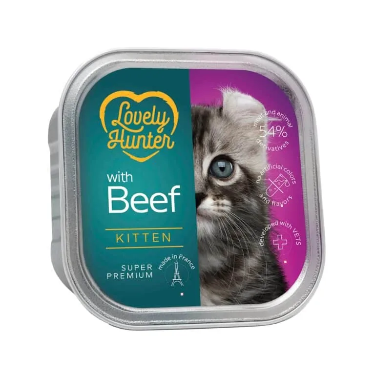 Вологий корм Lovely Hunter Kitten з яловичиною для кошенят, 85 г