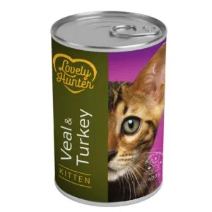 Вологий корм Lovely Hunter Kitten з телятиною та індичкою для кошенят, 400 г