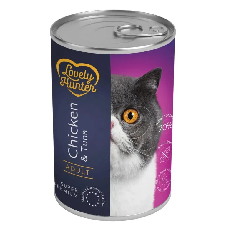 Вологий корм Lovely Hunter Sterilised з куркою і тунцем для котів, 400 г