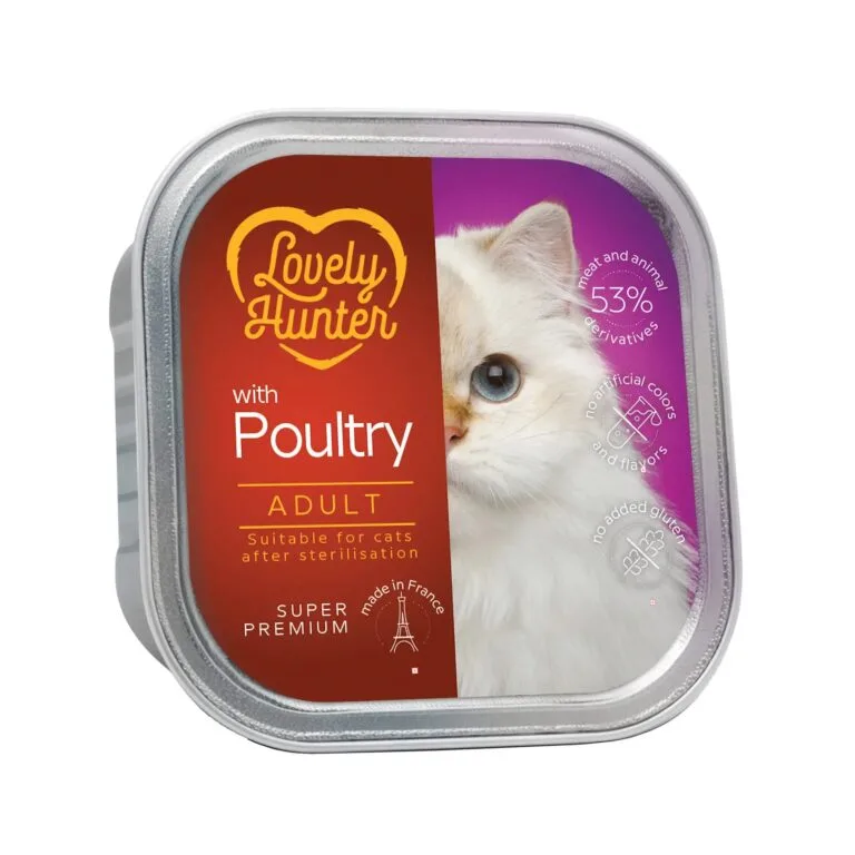 Вологий корм Lovely Hunter Sterilised з птицею для котів, 85 г