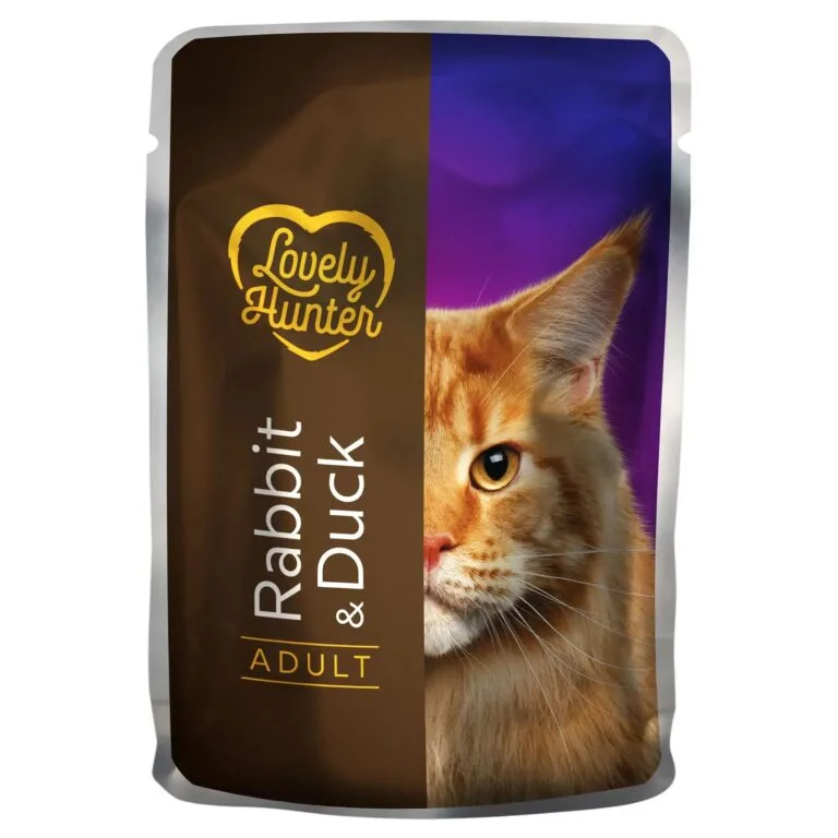 Вологий корм для дорослих котів Lovely Hunter Adult з кроликом і качкою, 85 г
