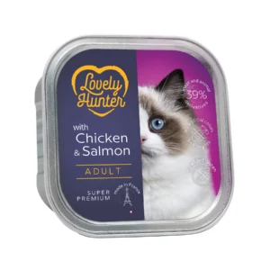 Вологий корм Lovely Hunter Adult для дорослих котів з куркою і лососем, 85 г
