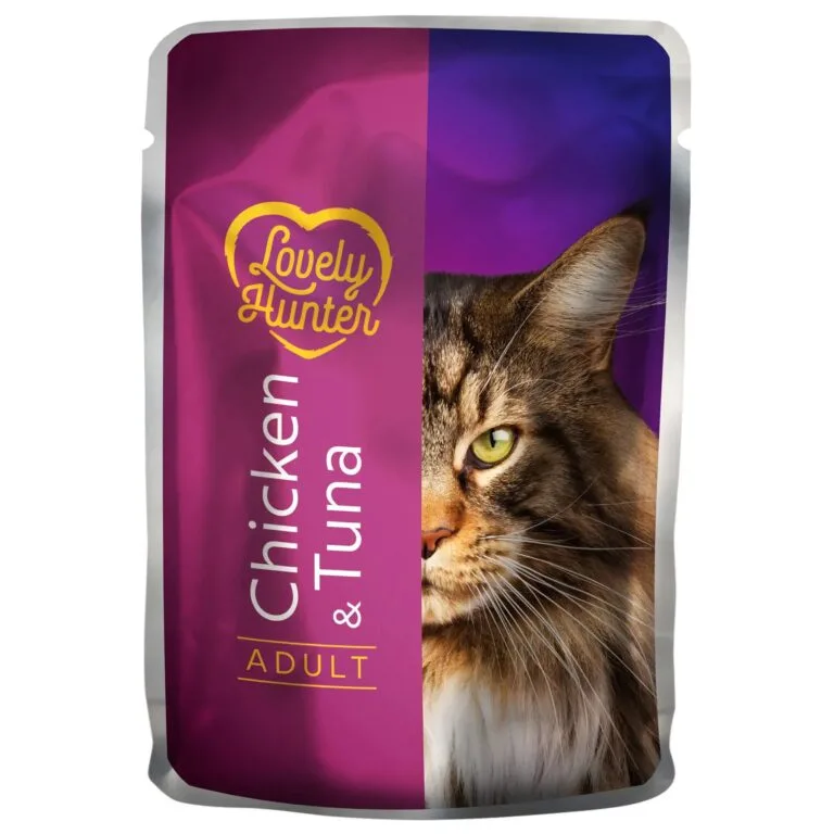 Вологий корм для дорослих котів Lovely Hunter Adult з куркою і тунцем, 85 г
