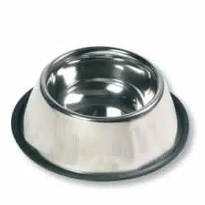 Миска Flamingo Dish Rubber Rim з гумовим обідком, нержавіюча сталь для собак