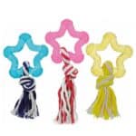 Flamingo Good4Fun Star With Rope ФЛАМИНГО ГУД ФО ФАН звезда игрушка для собак с веревкой, латекс
