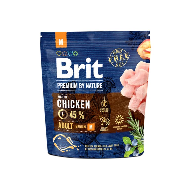 Сухий корм Brit Premium Adult M з куркою для дорослих собак середніх порід