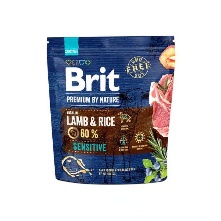 Сухий корм Brit Premium Sensitive Lamb з ягням для собак з чутливим травленням