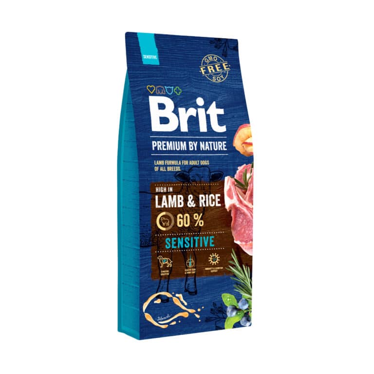 Сухий корм Brit Premium Sensitive Lamb з ягням для собак з чутливим травленням