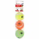 Іграшка для собак Flamingo Smash Tennis Ball м'яч з пищалкою, набір 3 шт, 6 см
