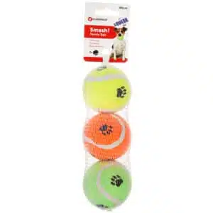 Іграшка для собак Flamingo Smash Tennis Ball м'яч з пищалкою, набір 3 шт, 6 см
