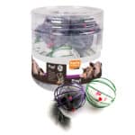 Flamingo Wire Ball With Mouse ФЛАМИНГО игрушка для кошек, пушистая мышь в металлическом шаре, 6см