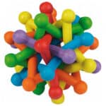 Flamingo Atom Colored ФЛАМИНГО АТОМ КОЛОРЕД игрушка для собак, разноцветный плетеный мяч-атом, резина
