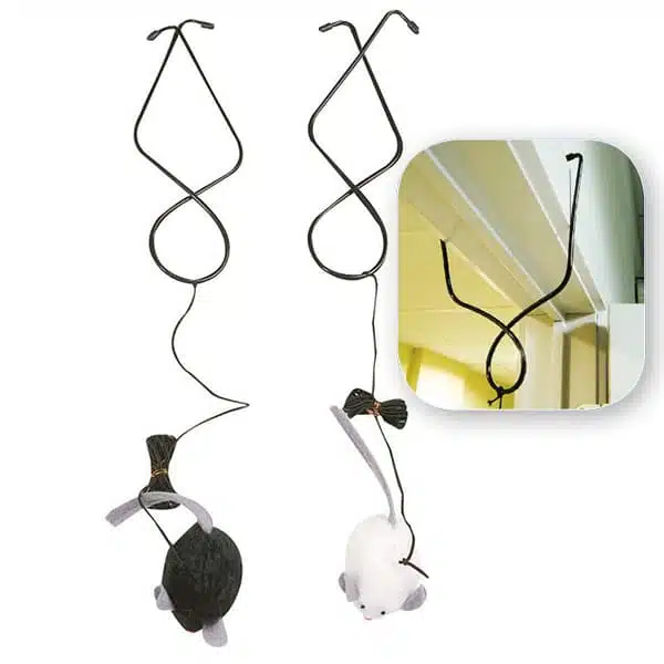 Інтерактивна іграшка для котів Flamingo Миша зі звуковим чіпом та підвісом на двері, 1 шт (в асортименті)