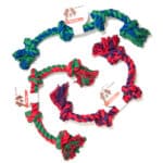 Іграшка для собак канат плетений Flamingo Cotton Bone 4 вузли, 1 шт, (в асортименті) 60 см