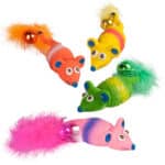 Flamingo Mickey Фламинго Мики латексная игрушка с пищалкой и колокольчиком для кошек