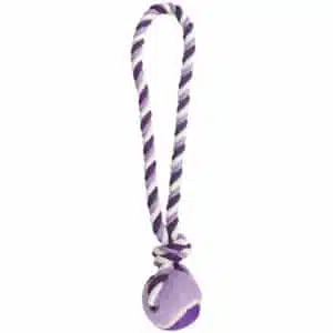 Іграшка для собак Flamingo Cotton Rope With Tennis Ball м'яч на канаті
