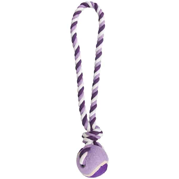 Іграшка для собак Flamingo Cotton Rope With Tennis Ball м'яч на канаті