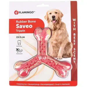 Жувальна іграшка Flamingo Rubber Flexo Saveo зі смаком яловичини для собак