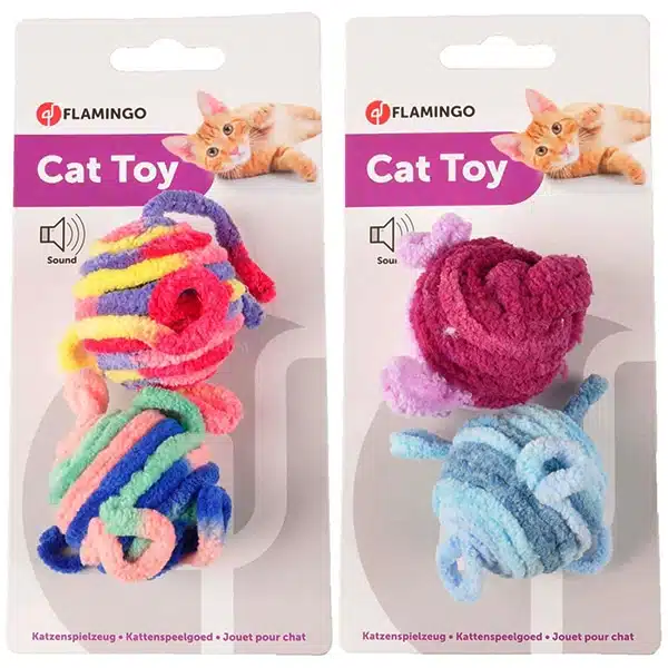 Іграшка Flamingo Woolen Balls 2 вовняні м'ячики для котів, 4,5 см