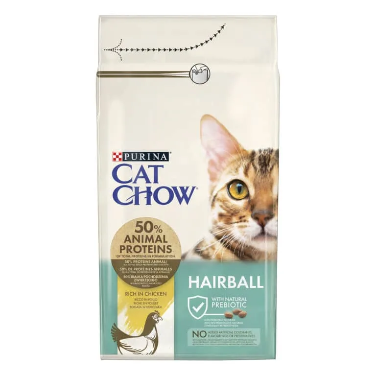 Сухий корм Cat Chow Hairball для дорослих котів з куркою