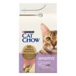 Сухой корм CAT CHOW Sensitive для взрослых кошек с чувствительной кожей и пищеварением с лососем
