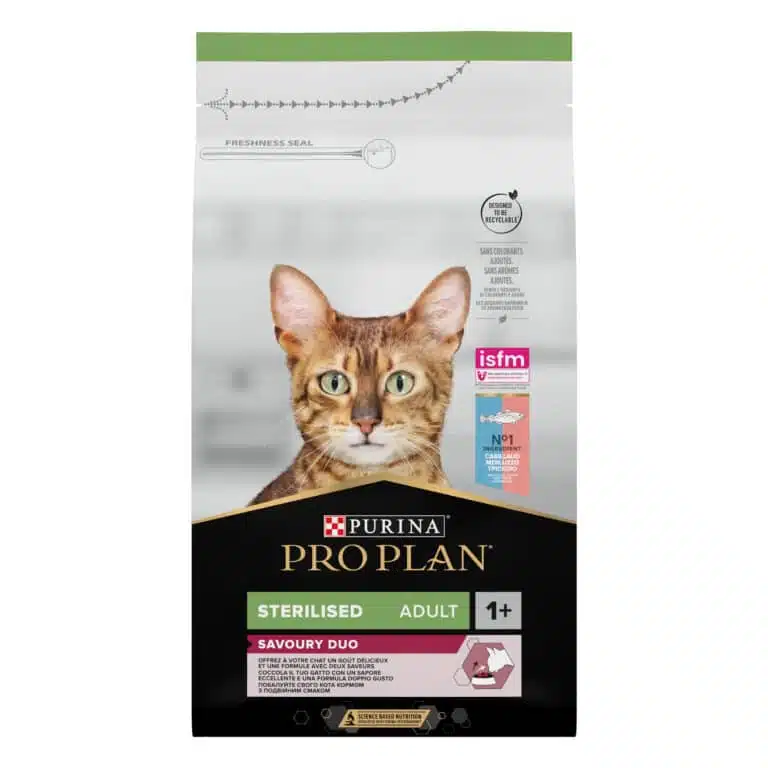 Сухий корм для стерилізованих котів Pro Plan Sterilised Adult 1+ Savoury Duo з тріскою і фореллю