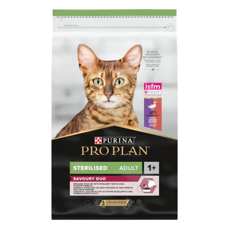 Сухий корм Pro Plan Savoury Duo з качкою і печінкою для стерилізованих котів 1+