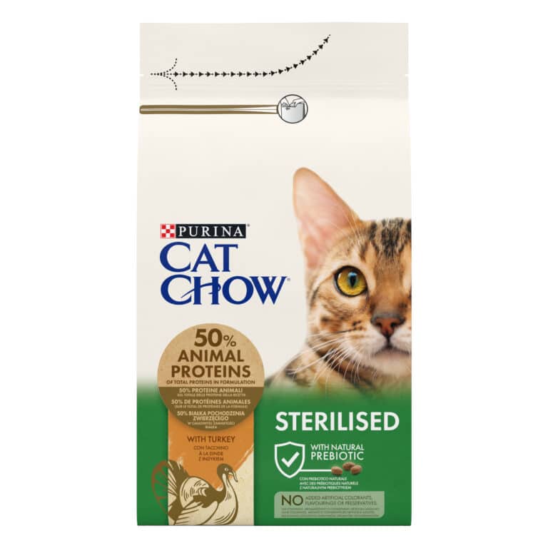 Сухий корм Cat Chow Sterilised для стерилізованих котів з індичкою