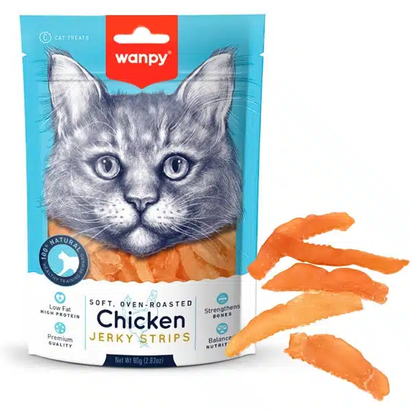 Ласощі Wanpy Soft Chicken Jerky Strips в'ялене куряче філе для котів