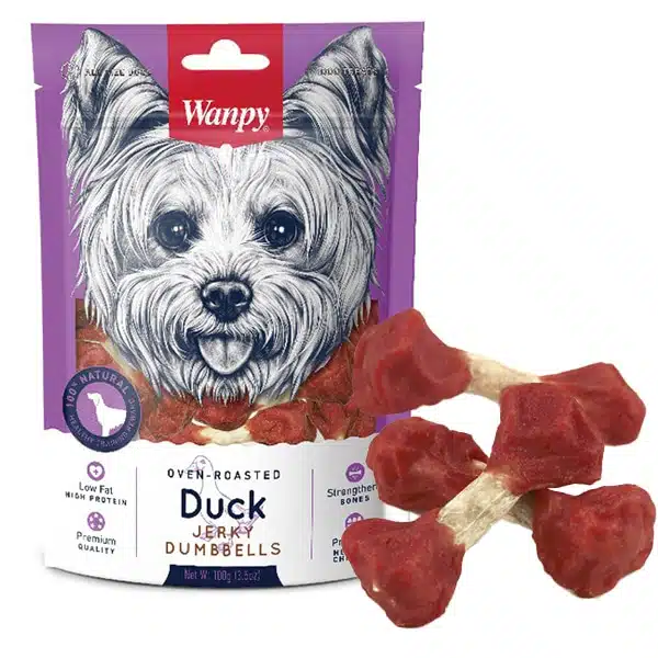 Ласощі для собак Wanpy Duck Jerky Dumbbells Кістка-гантель з в'яленою качкою