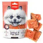 Ласощі для собак Wanpy Soft Salmon & Fish Skin Bites М'які шматочки лосося, 100 г
