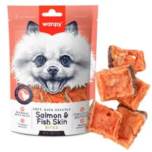Ласощі Wanpy Soft Salmon & Fish Skin Bites для собак, 100 г