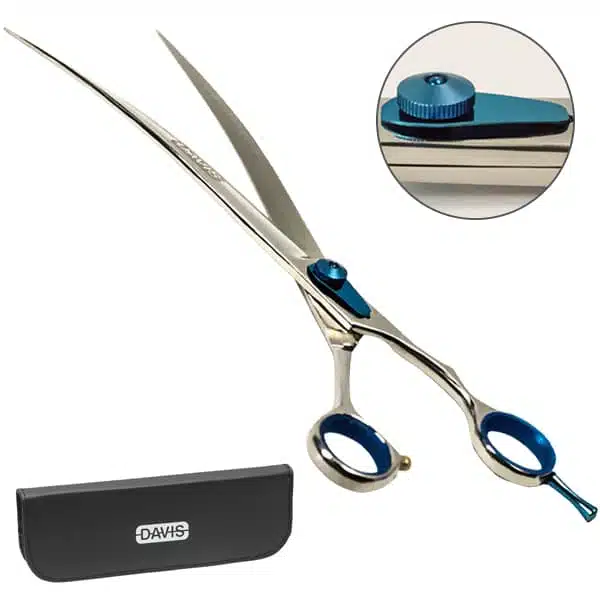 Вигнуті ножиці для стрижки собак Davis Extreme Edge BLUE Curved