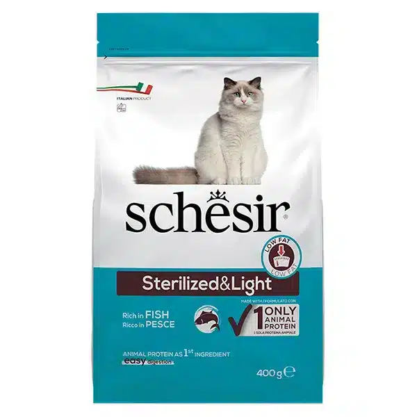 Сухий корм для стерилізованих котів Schesir Cat Sterilized & Light з рибою