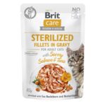 Brit Care Cat pouch 85g филе в желе с лососем и тунцом для стерилизованных котов