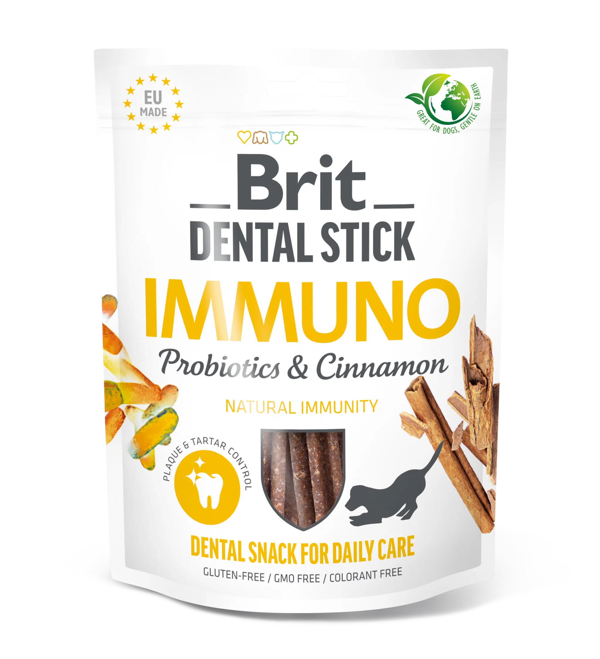 Ласощі для собак Brit Dental Stick Immuno з імунопробіотиками та корицею, 7 шт