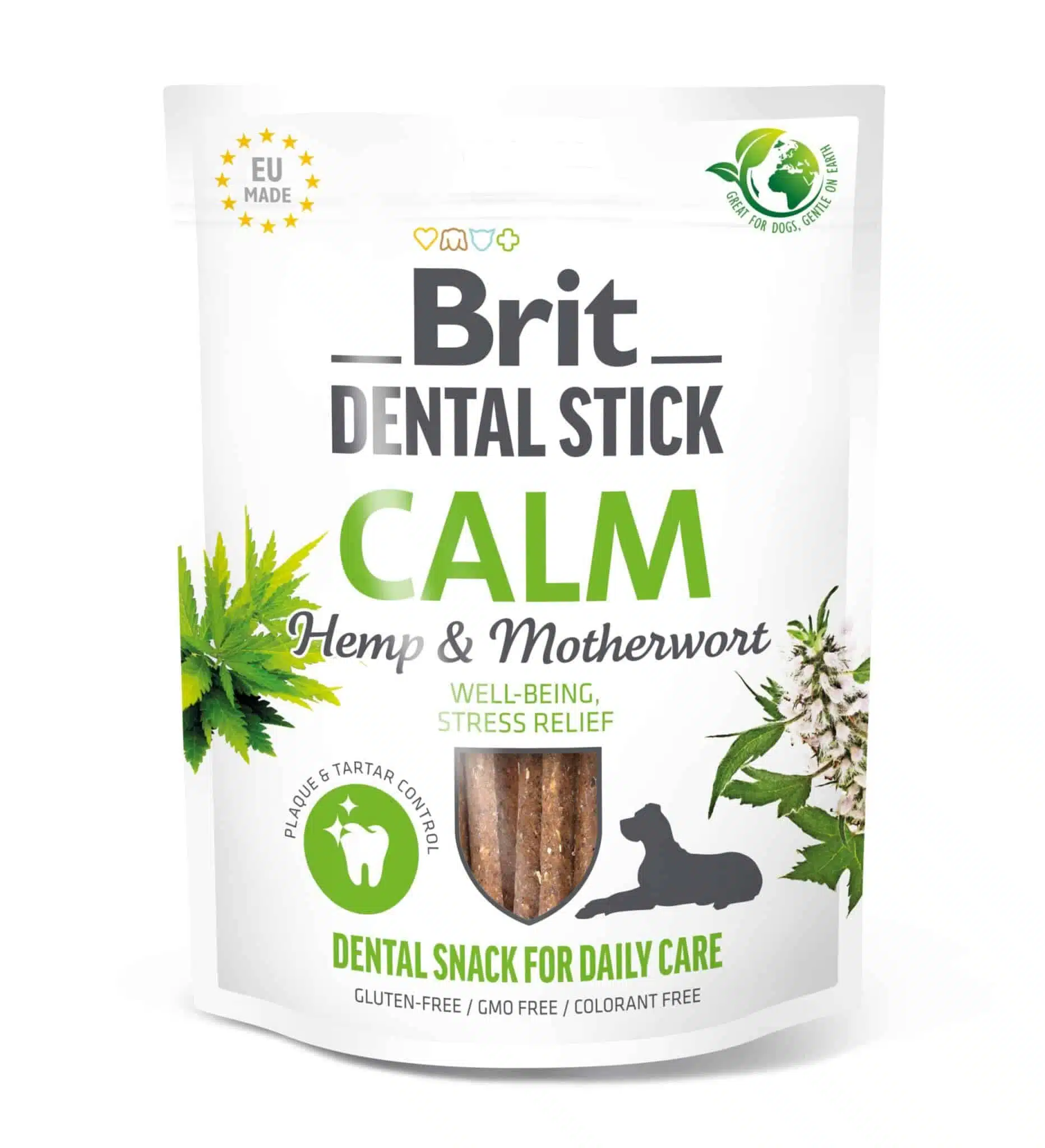 Ласощі для собак Brit Dental Stick Calm з коноплями та пустирником​, 7 шт