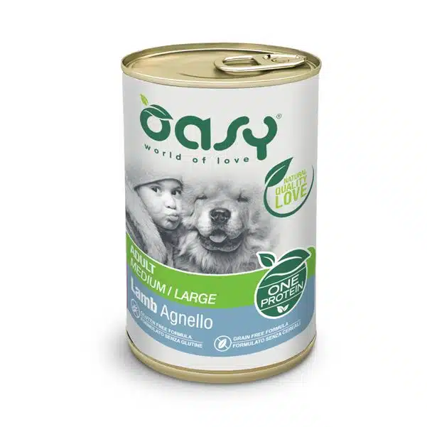 Вологий корм для дорослих собак Oasy One Protein Formula Adult Medium Large з ягням, 400 г