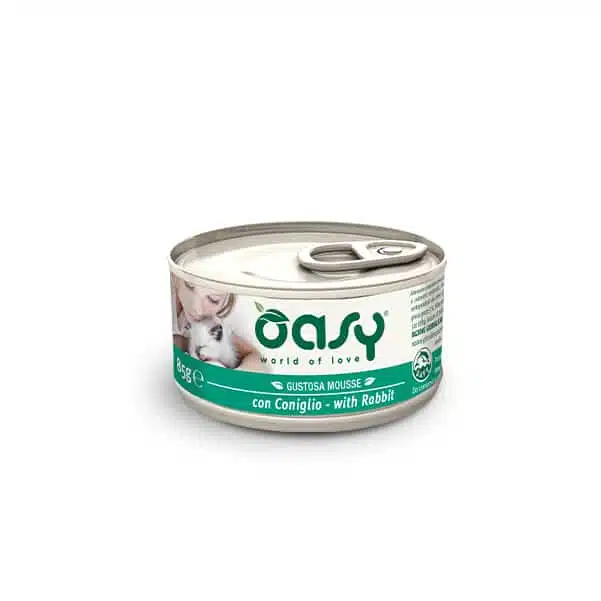 Вологий корм для котів OASY з кроликом, 85 г