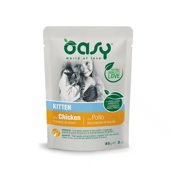 Вологий корм для кошенят Oasy з куркою, 85 г