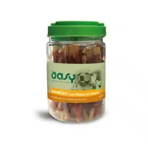 Ласощі Oasy Jerky Rawhide Twisted Stick з качкою для собак, 350 г