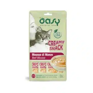 Ласощі Oasy Creamy кремовий мус з яловичиною для котів, 4 шт по 15 г