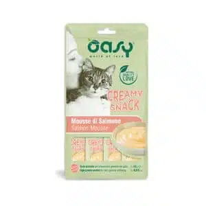 Ласощі Oasy Creamy кремовий мус з лососем для котів, 4 шт по 15 г